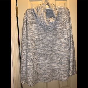 ✳️ LOFT Black & gray marled, long sleeved cowl top